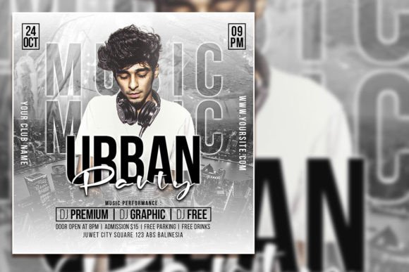 Creative Urban Party Social Media Post: A Modern Editable Template