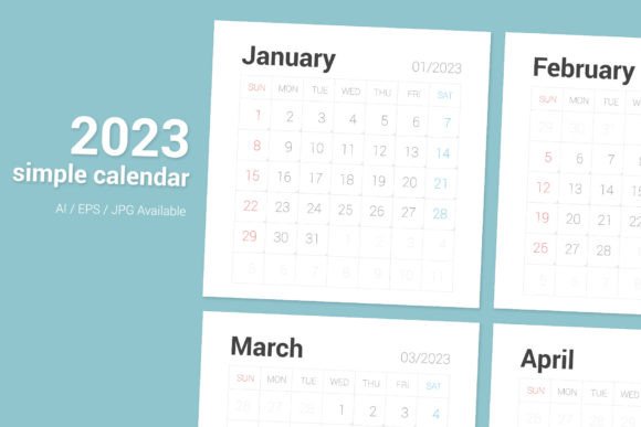 Master Your Year with the 2023 Simple Calendar [Sunday] Design