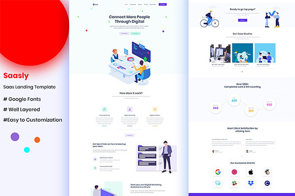 Saasly: Your Responsive HTML5 Template for Digital Growth